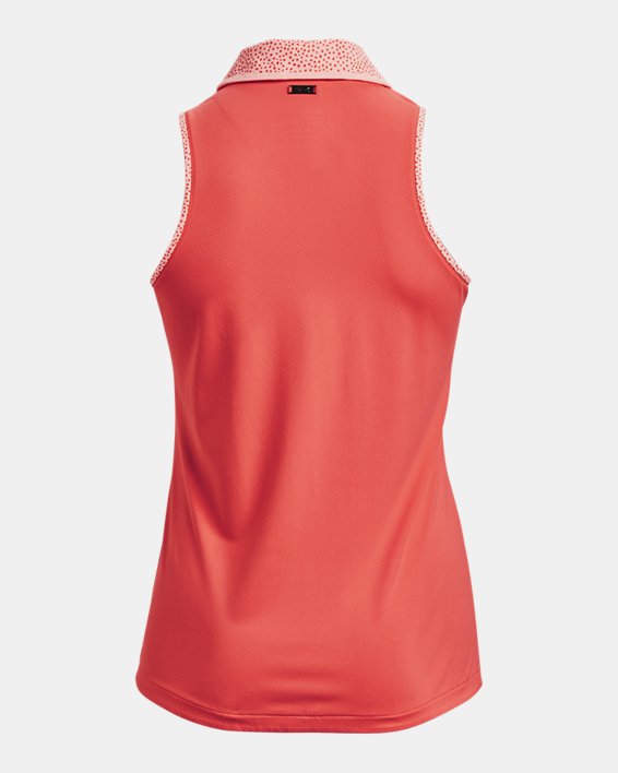Women's UA Iso-Chill Sleeveless Polo, Orange, pdpMainDesktop image number 5